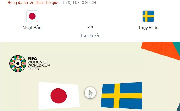 Nhật Bản vs Thụy Điển