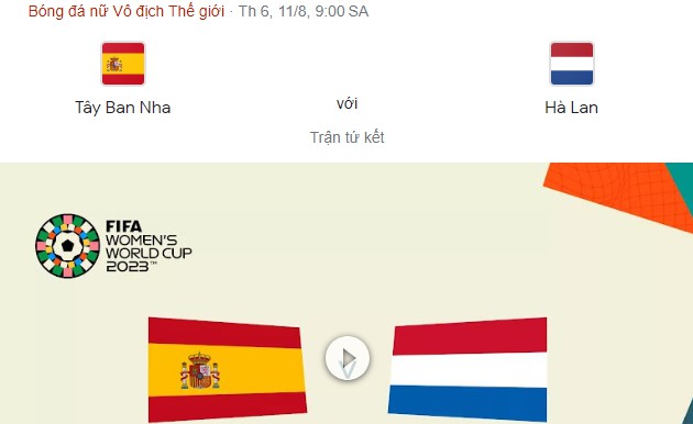 Tây Ban Nha vs Hà Lan